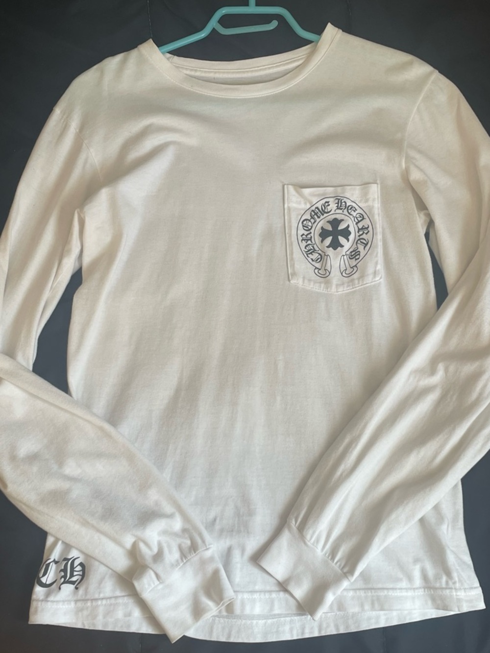 🪽Chrome Hearts Eyechart White Long Sleeve Pocket Shirt
